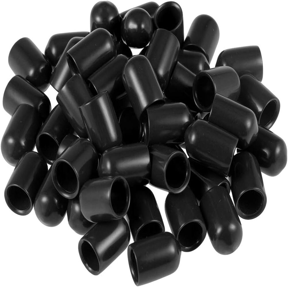 50 Stück Kappen, 8 Mm Durchmesser, Schwarzes Gummi, Für Schrauben Und Rohre, Möbelschutz