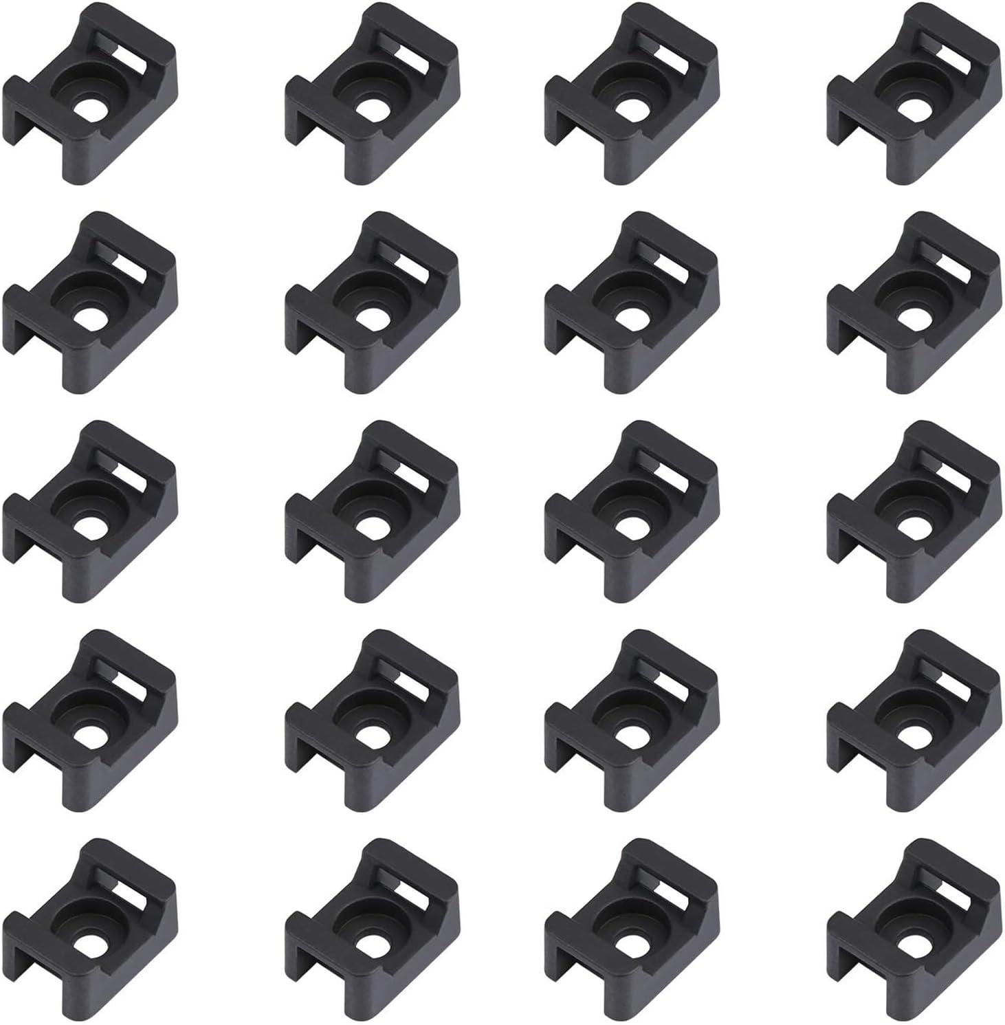 100 Stück Schwarze Kabelbinder 23 Mm X 16 Mm, Sattelform, Kabelfußhalterung