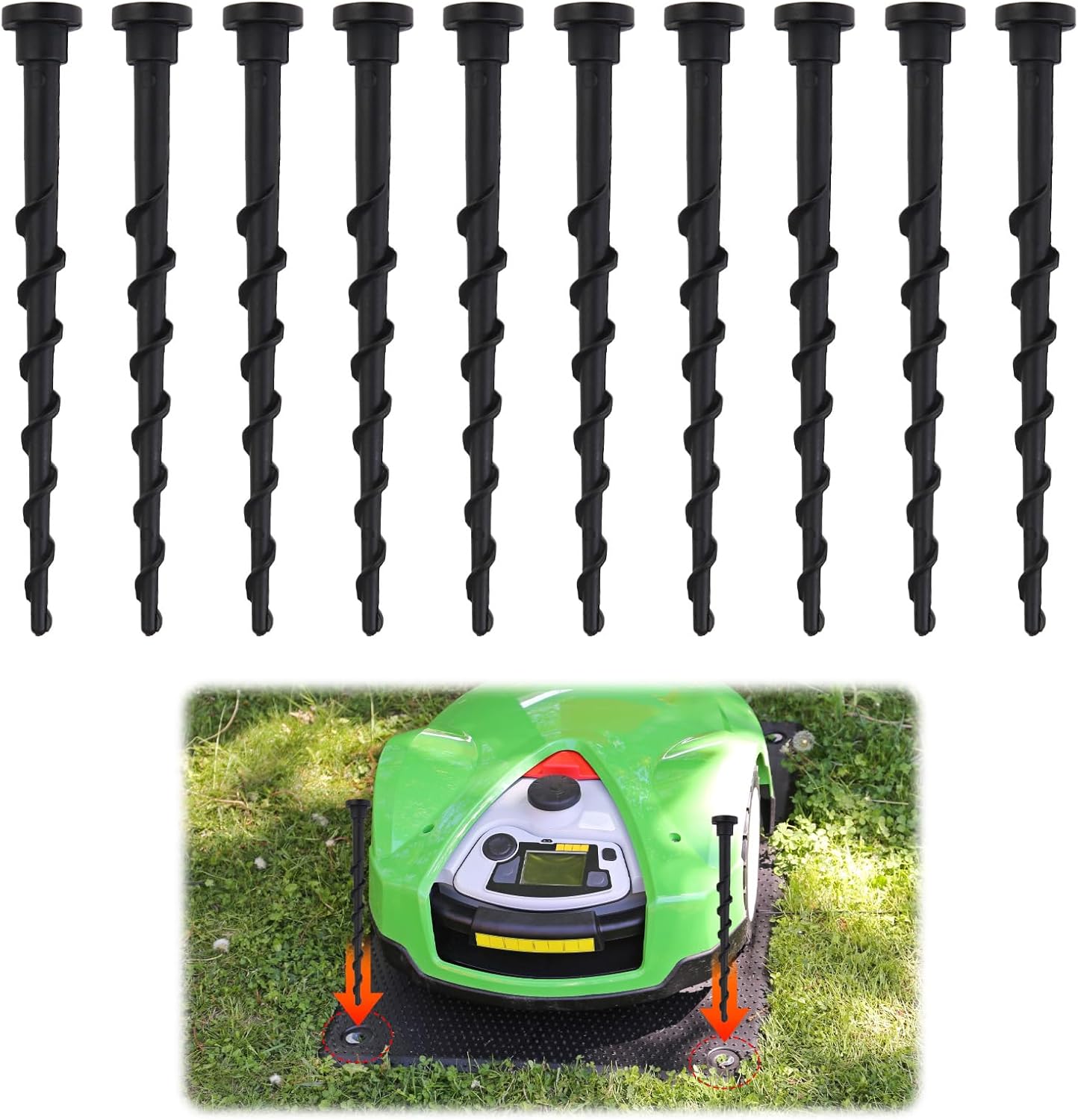 Set Mit 10 Schwarzen Spiralheringen + 14 Cm Langen Gewindeheringen - Set Mit 10 Schwarzen Spiralheringen + 14 Cm Langen Gewindeheringen