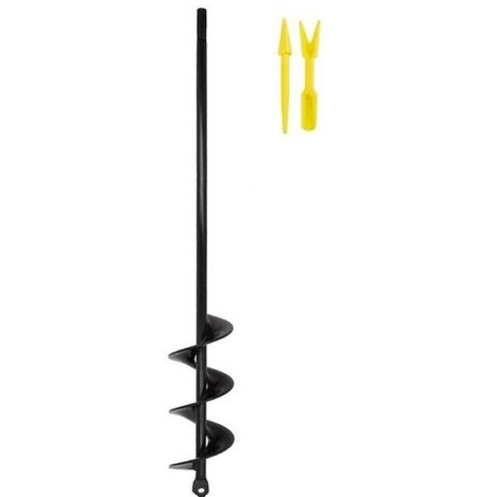 Ersandy – Erdbohrer 4x45 Cm Aus Legiertem Stahl – Schwarze Rostschutzbeschichtung – Zum Graben Harter Böden Und Zum Pflanzen Von Blumen Und Gemüse
