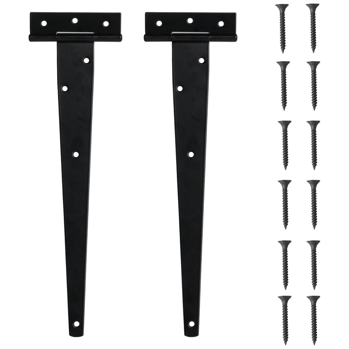Set Mit 2 Robusten T-scharnieren – Schwarze Außen-t-scharniere – 300 Mm – Scharniere Für Falttüren