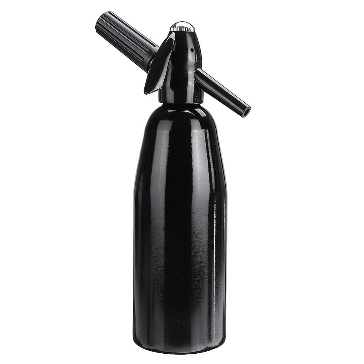Tragbarer 1-liter-soda-siphon Aus Aluminium Für Kohlensäurehaltige Getränke / Cocktails / Mojitos / Säfte (schwarz)