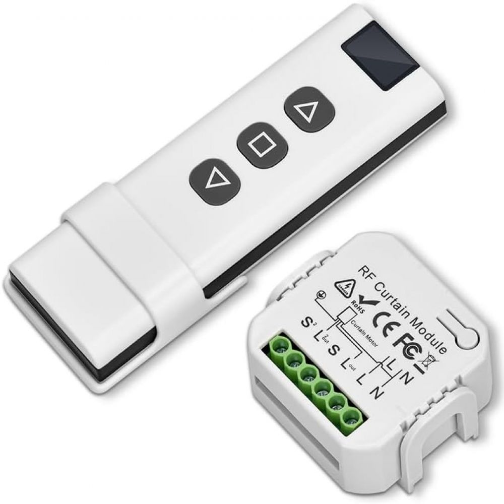 1 Set – Empfängermodul – Funkfernbedienung – Drahtlose Steuerung Für Rollläden, Jalousien, Markisen, 100 M Reichweite, Schwarz, 433,92 Mhz