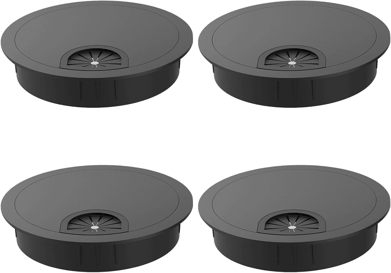 60-mm-kabeldurchführungen, Schwarz, 4er-pack Kabelmanagement Aus Zinklegierung Für Schreibtische Kabelabdeckung Für Tisch Und Arbeitsplatz