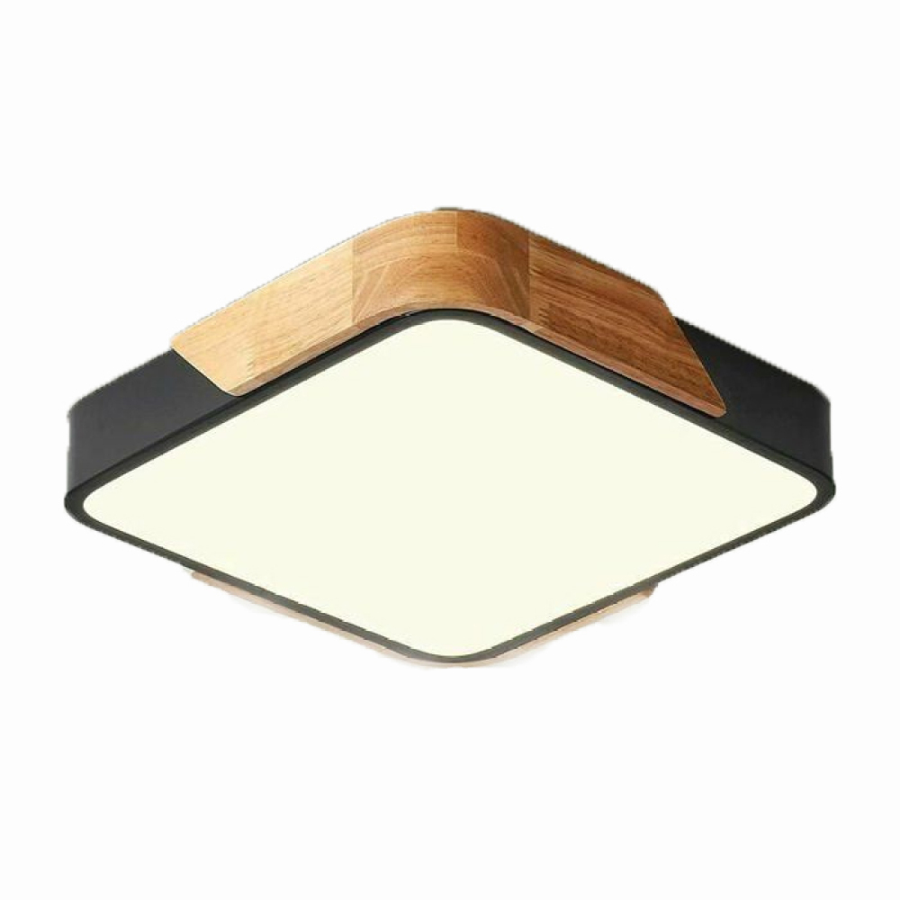 Quadratische 24-w-led-deckenleuchte Mit Fernbedienung, Schwarz, Energieeffizient Und Feuchtigkeitsbeständig Für Das Badezimmer
