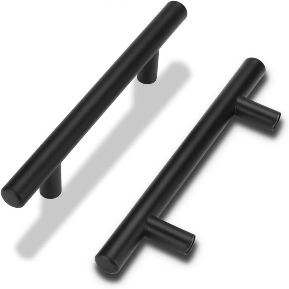 Set Mit 10 Schwarzen 64-mm-küchenschrankgriffen Aus Edelstahl Für Einbauschubladen In Küchen Und Schlafzimmern