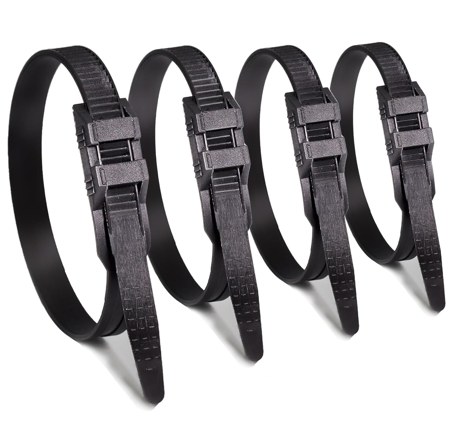260 Mm X Doppelverschluss-kabelbinder, Schwarz, 100 Stück, Langlebig, Uv-beständig, Kabelbinder, 90 Kg Zugfestigkeit, Für Kabel