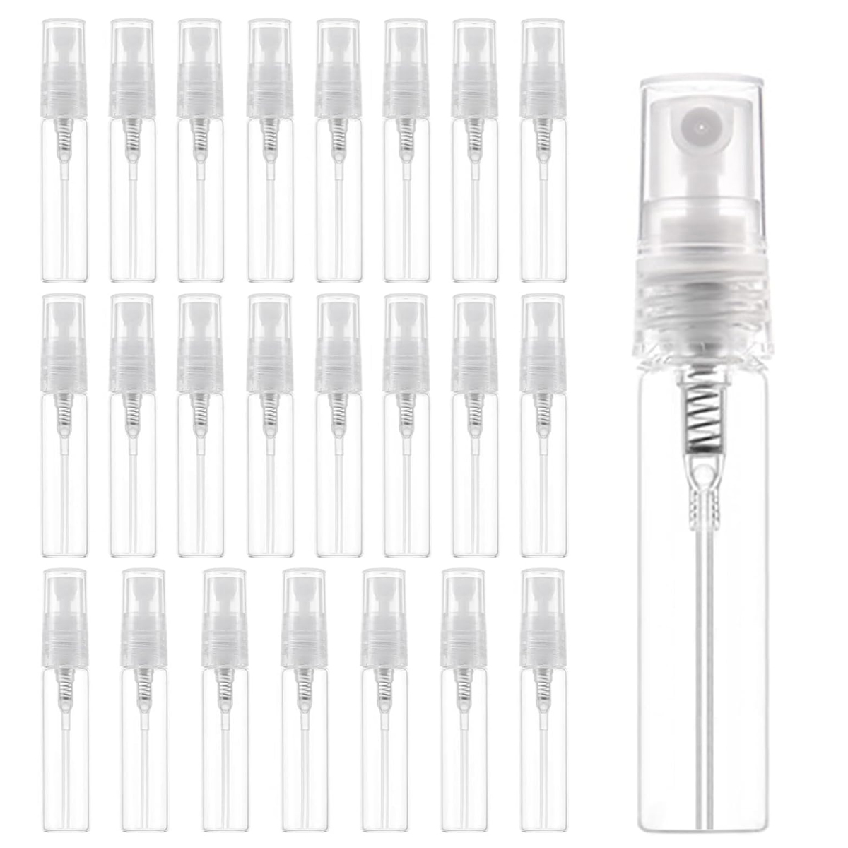 Set Mit 24 Mini-sprühfläschchen (5 Ml) – Leere, Transparente Zerstäuberfläschchen Für Parfümproben, Reisen Und Kosmetik.