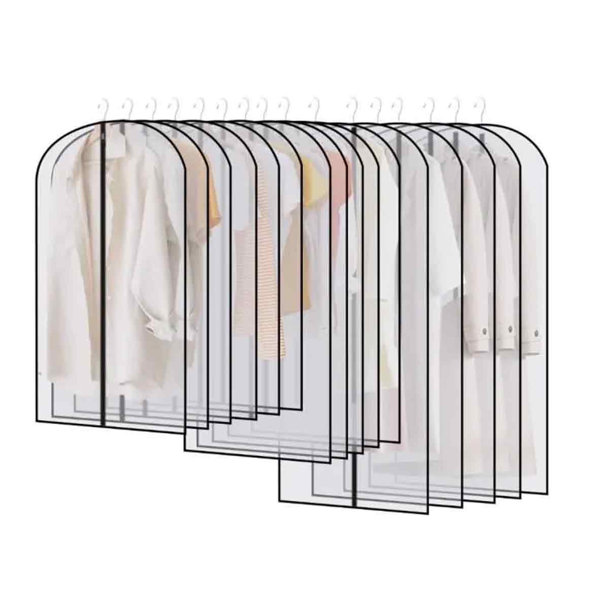 15 Kleidersäcke, Hängende, Staubdichte Kleidersäcke, Transparente Kleidersäcke Mit Reißverschluss, Für Anzüge Und Mäntel