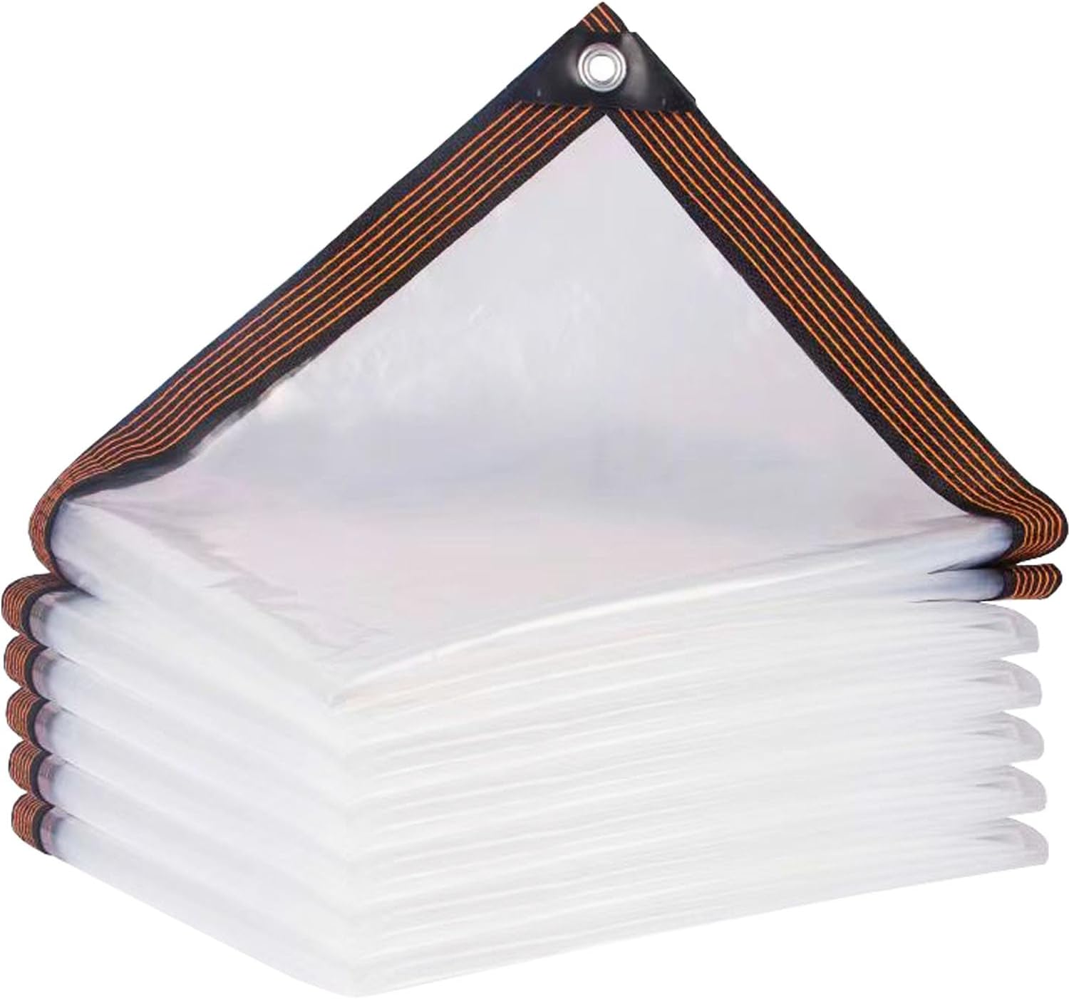 Transparente Pvc-plane 2,5 X 5 M, Verstärkte Ösen, Uv-beständige Folie, Garten, Baustelle