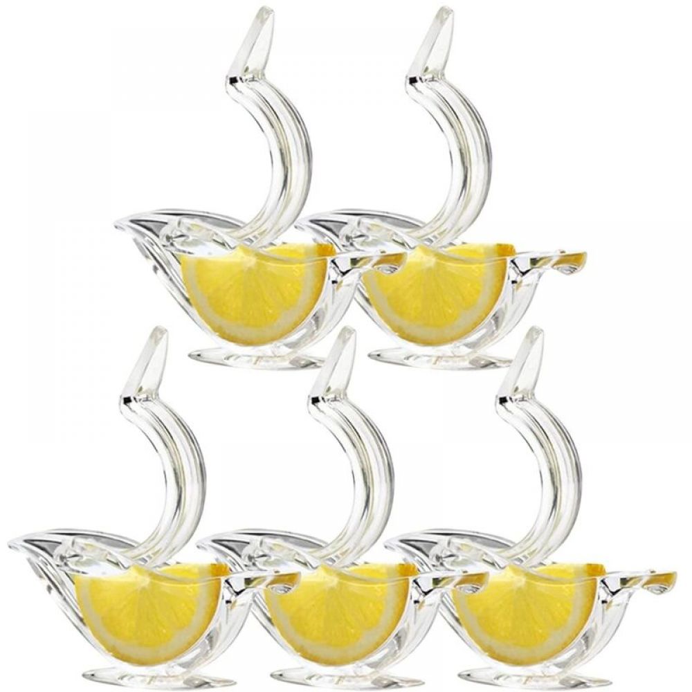 Set Mit 5 Manuellen Zitronenpressen Aus Acryl, Tragbare Und Transparente Fruchtpresse, Elegantes Vogelförmiges Design, Für Orangen,