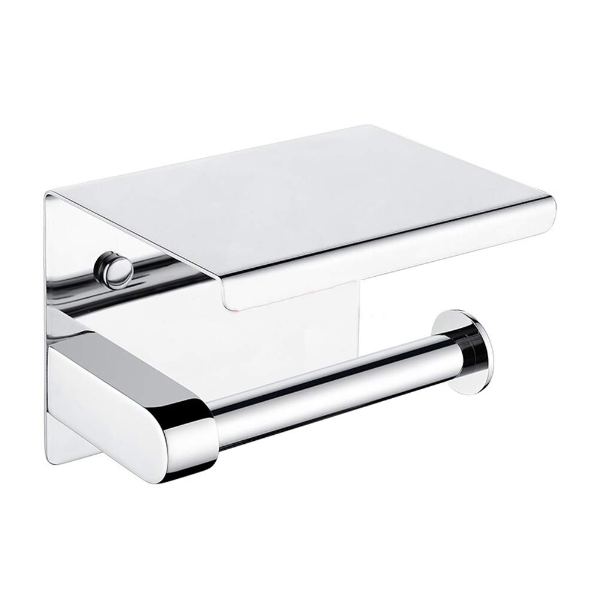 Wandmontierter Toilettenpapierhalter Mit Ablage, Toilettenständer Aus Edelstahl 304, Badezimmerspender (silber)