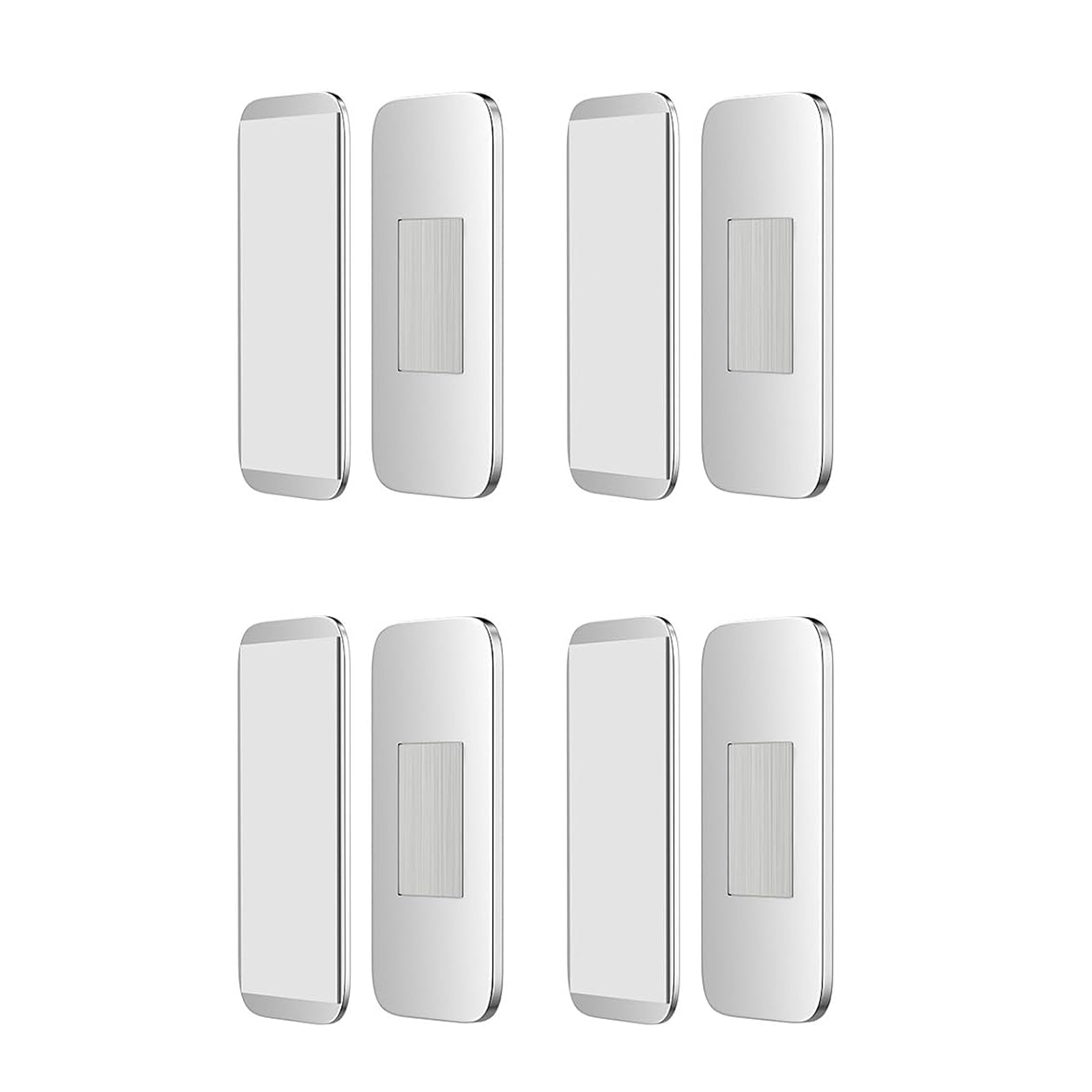 4er-set Ultradünne Magnetclips Für Schranktüren – Silber - 4er-set Ultradünne Magnetclips Für Schranktüren – Silber