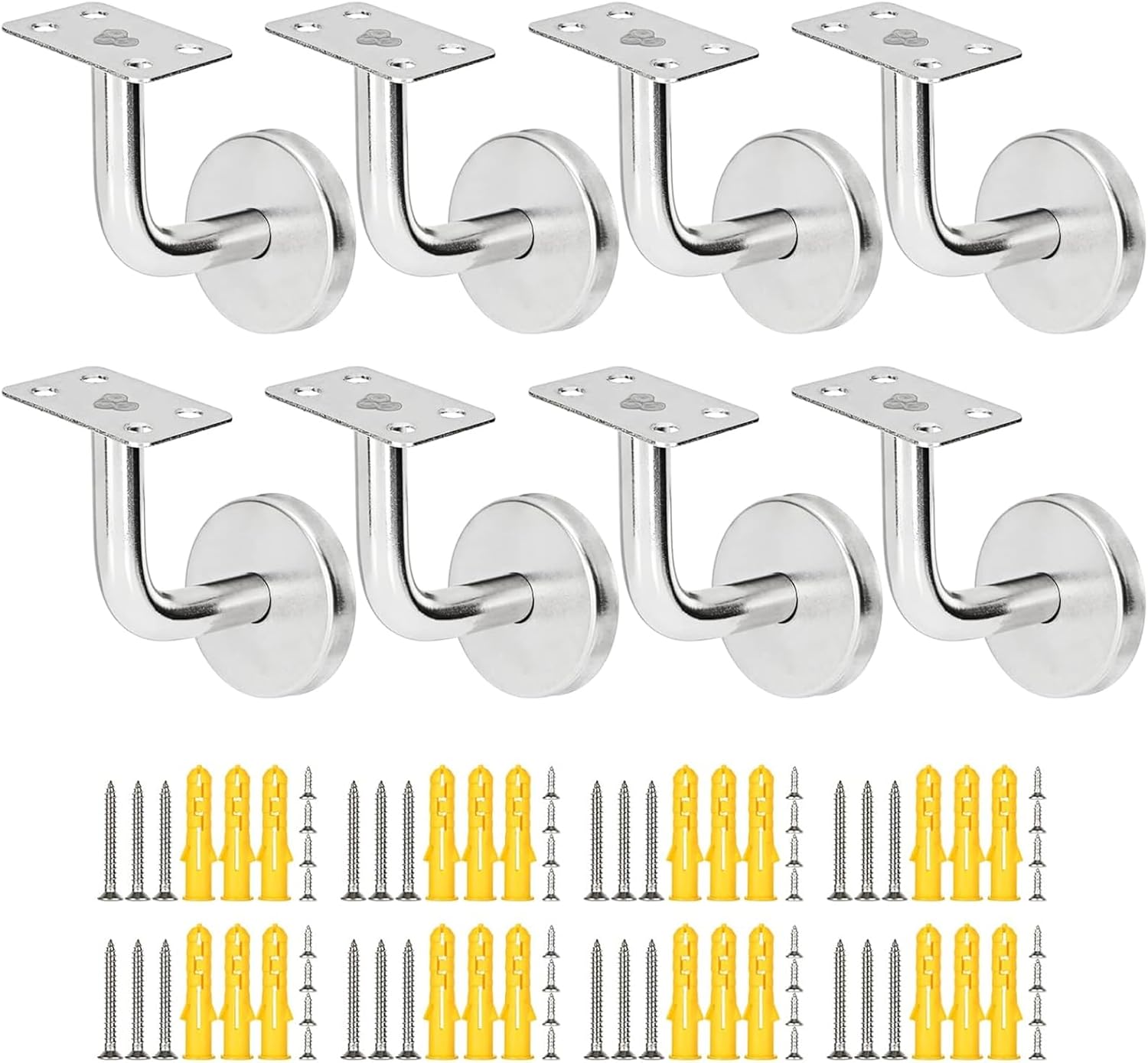 Set Mit 8 Edelstahl-handlaufhalterungen 60x60mm Treppengeländerstütze Silberne Treppenhandlaufstütze