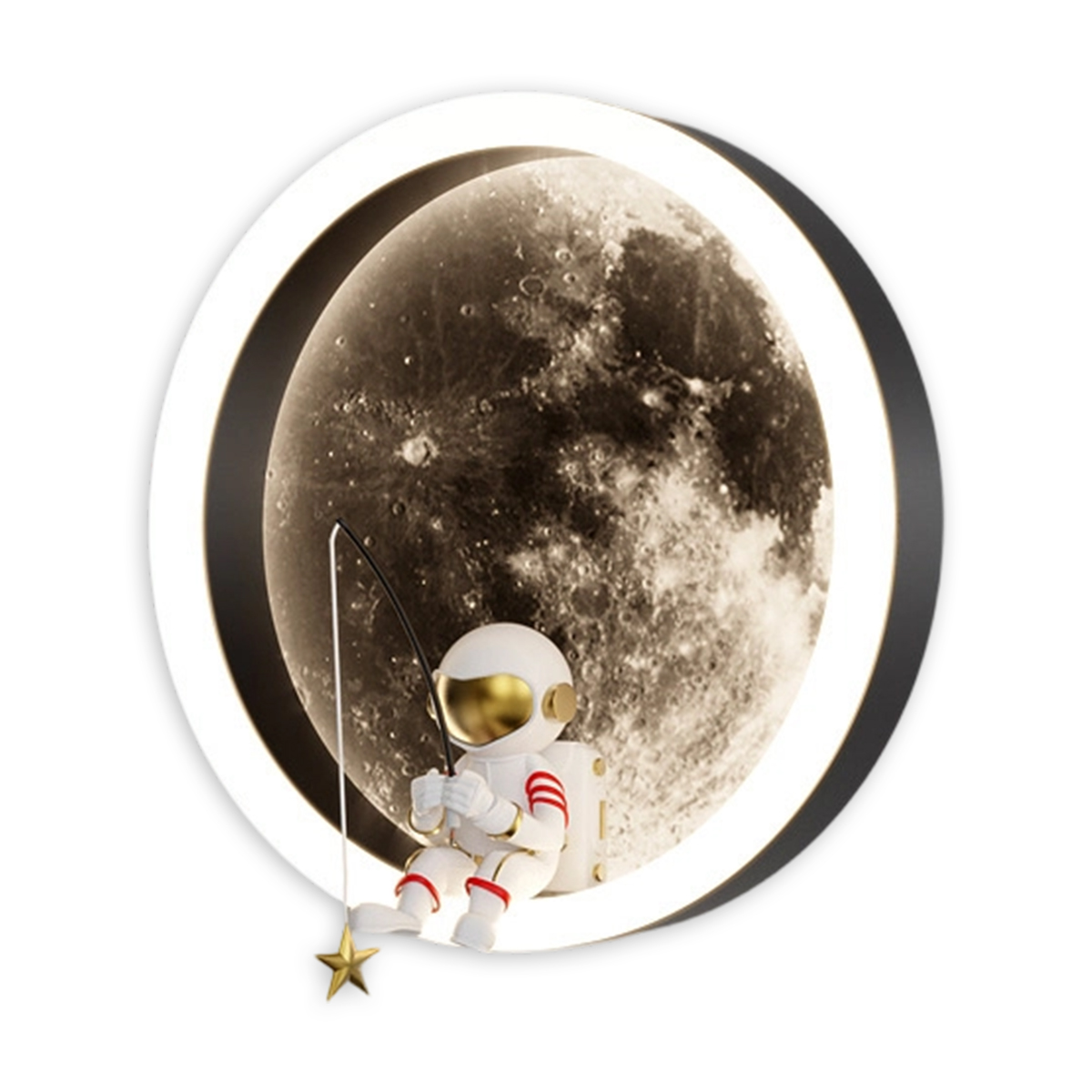 Mond-wandleuchte Für Modernes Schlafzimmer, Astronauten-rundwandleuchte Für Den Innenbereich, 3000k Warmweiße Led-wandlampe Für Kinderzimmer