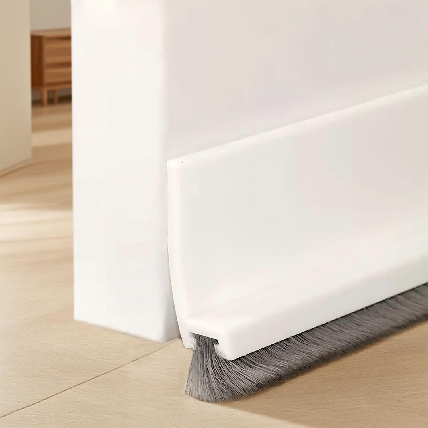 100 Cm Weiße Türdichtung, Schalldämmende Bürsten-türdichtung, Selbstklebend Und Zuschneidbar, Türzugstopper