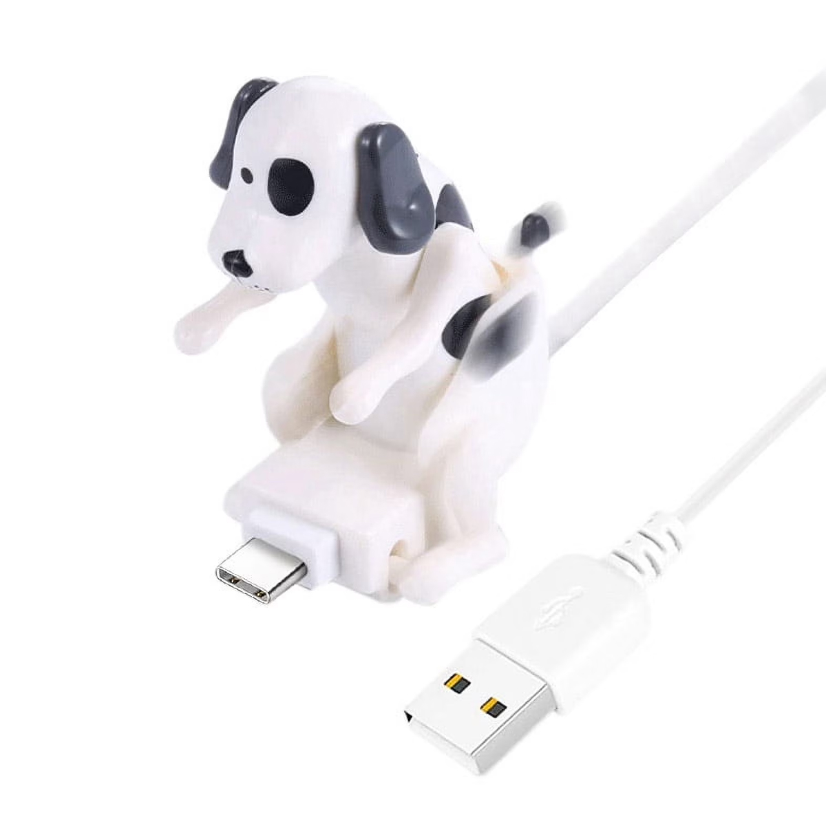 Usb-typ-c-schnellladekabel Für Smartphones, Lustiges Hundepaarungs-design, 1,2 M, Weiß