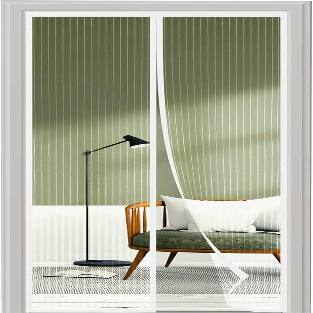 Magnetischer Moskitonetzvorhang 135 X 210 Cm, Automatischer Schließmechanismus, Weiß, Für Türen, Fenster Und Balkone