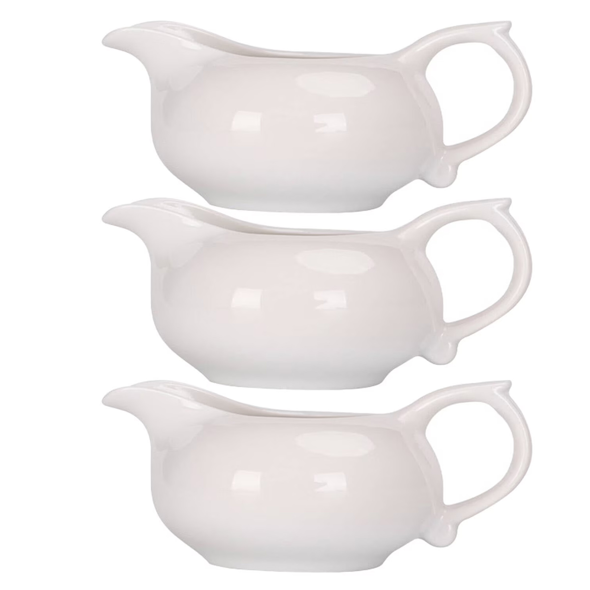Set Aus 3 Hochwertigen Weißen Porzellan-saucenschüsseln, Die Eleganz Und Langlebigkeit Vereinen.