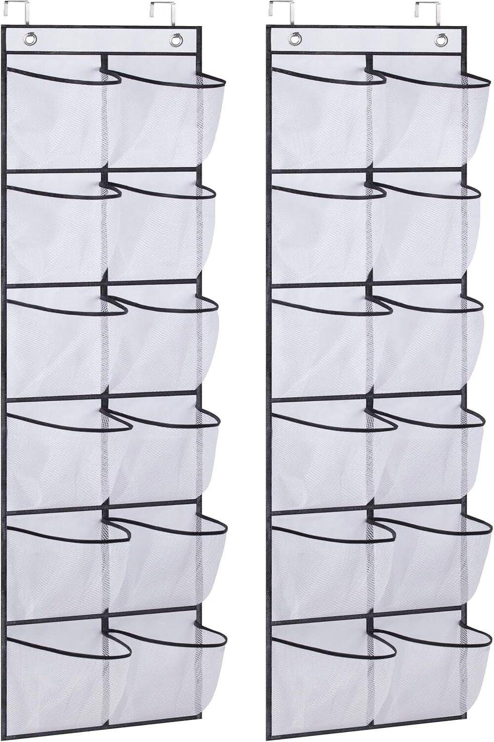 Schuh-organizer Für Die Tür, 12 Große Netztaschen, Weiß, 2er-set - Schuh-organizer Für Die Tür, 12 Große Netztaschen, Weiß, 2er-set