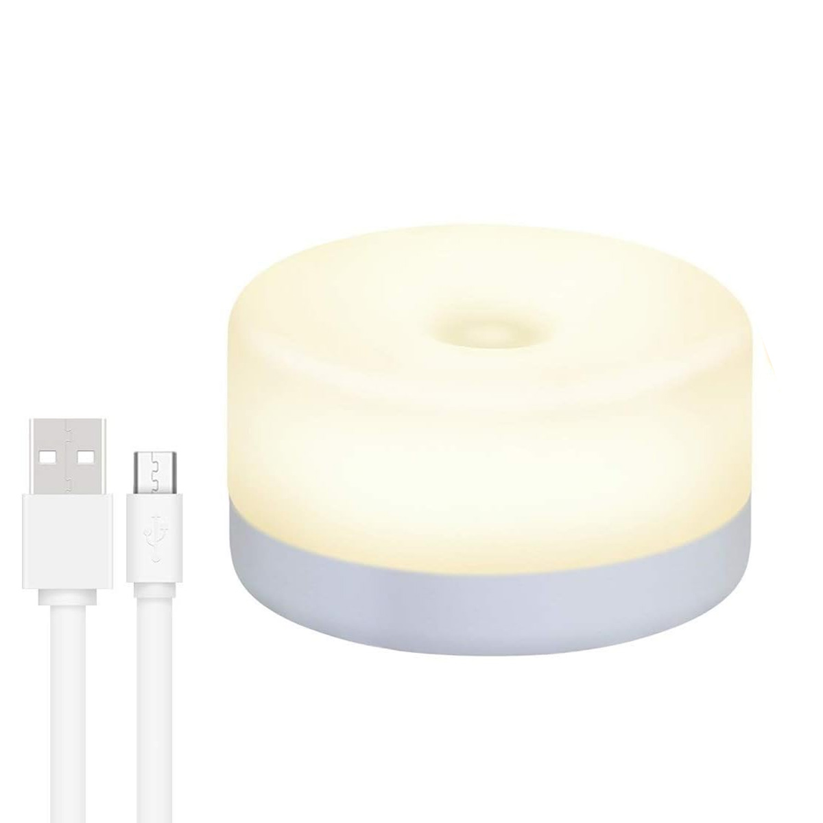 Wiederaufladbares Led-nachtlicht Mit Touch-funktion Für Babys Und Schlafzimmer, Weiß, Kunststoff