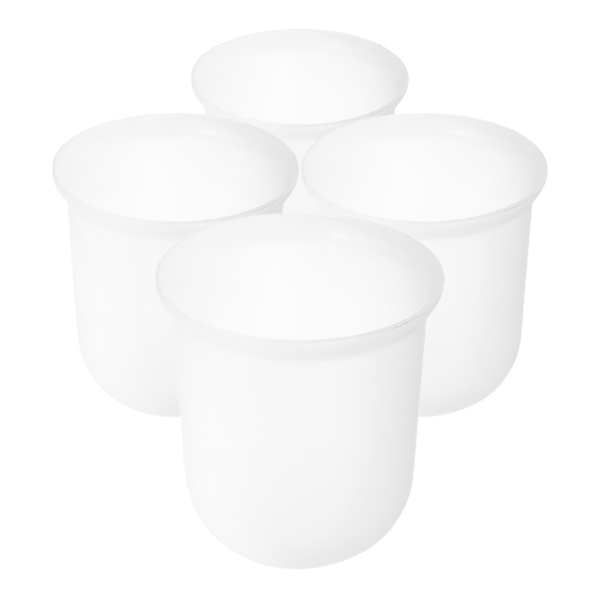 Runder, Weißer Toilettenbürstenhalter Aus Kunststoff, Kompaktes Design, 4er-set