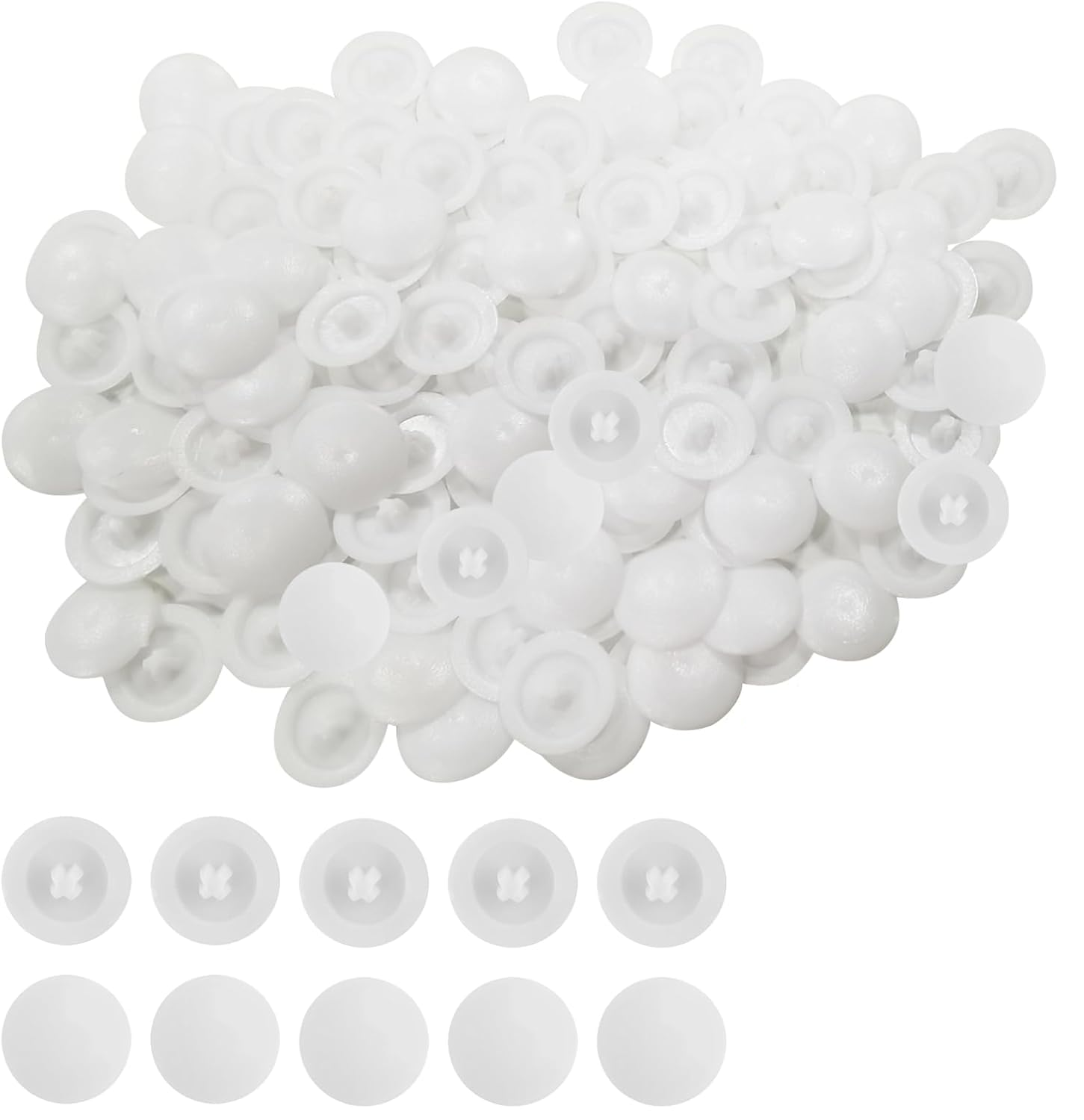 Weiße Schraubenabdeckungen, Wasserdicht, Rund, 100 Stück, Kunststoff, 7-mm-kreuzschlitz, Für Möbel, Dekorative Schutzabdeckungen, Montage