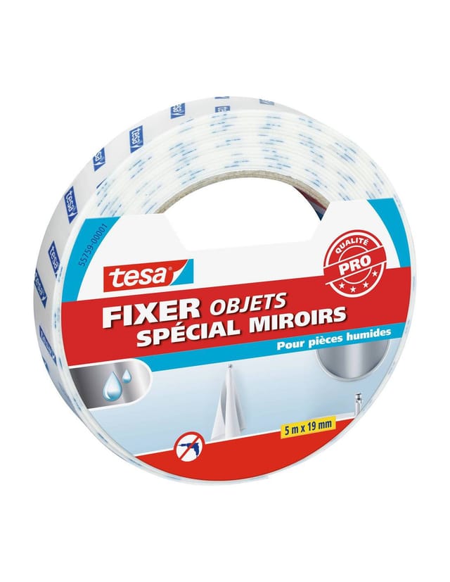 Fixer - Spezialobjekte Spiegel Feuchtbereiche 5x19mm - Tesa