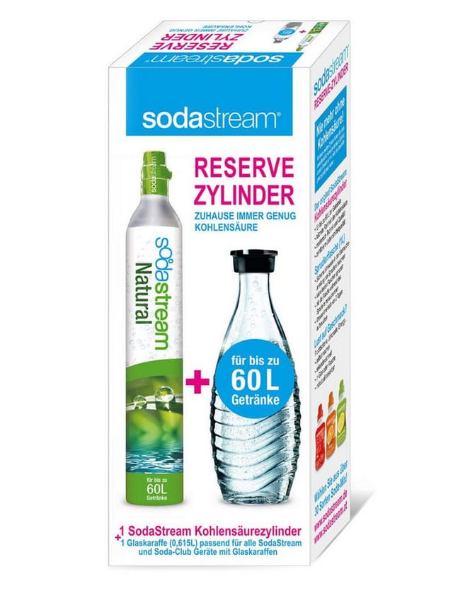 CO2-Zylinder 1 l Glasflasche (spülmaschinengeeignet) Wassersprudler Crystal 2.0 Easy One Touch Easy