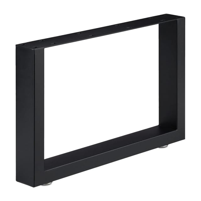 Tischkufen 2er Set, BxH: 64x40 cm, Metall Tischbeine Schreibtisch, Esstisch, Couchtisch, Industrial, schwarz - Relaxdays
