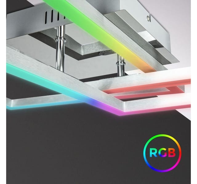 B.k.licht - Deckenleuchte 69,5x69,5 cm - 48W, 4800lm, led, smart, dimmbar, cct, rgb, silberfarbig