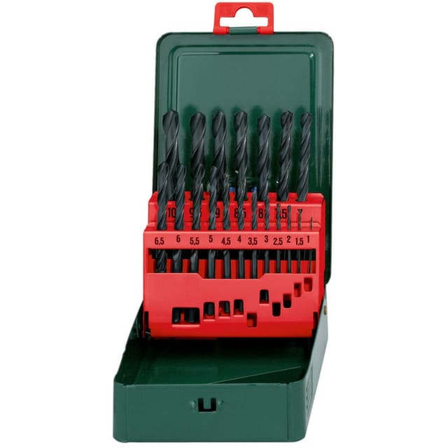 627151000 hss Metall-Spiralbohrer-Set 19teilig rollgewalzt din 338 Zylinderschaft 1 Set - Metabo