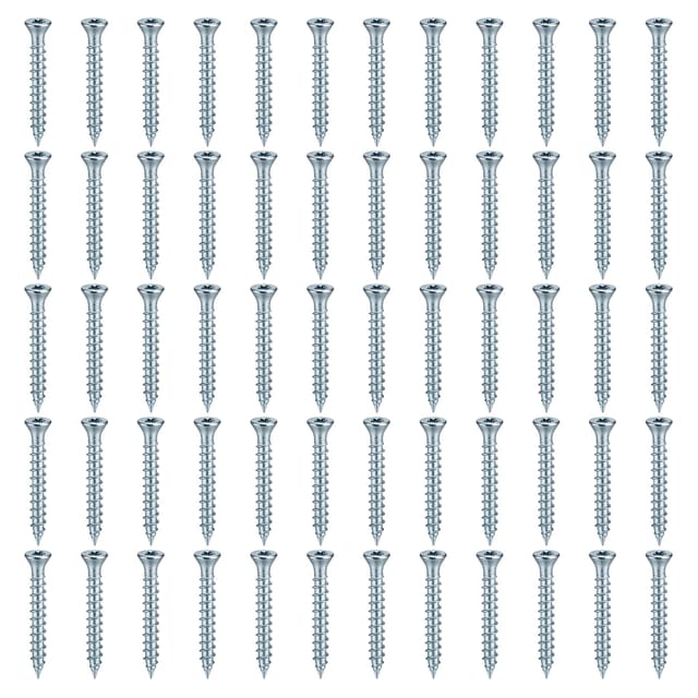 Wiltec - 60x Schrauben 3,5 x 20 mm Sechsrund T15 Selbstschneidend Senkkopf – Edelstahl – für alle Schraubarbeiten, z. b. Terrassendielen und