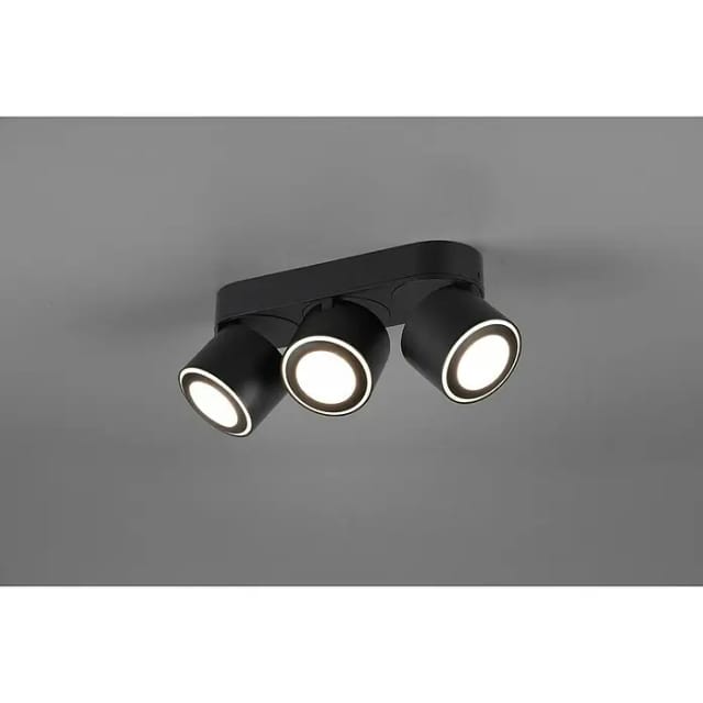 Led Deckenstrahler taurus 3-flammig Schwarz, Breite 27,3cm