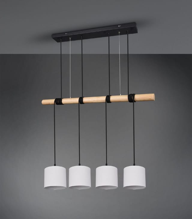 Trio Lighting - Reality Leuchten Pendelleuchte Odin 4 x E27, schwarz, weiß Pendelleuchte