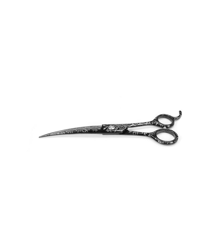 Professional Forbice Curva Nera Per Toelettatura 21,6 Cm