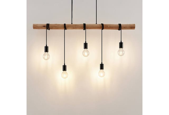 Pendelleuchte 'Rom' aus Holz für Wohnzimmer & Esszimmer von Lindby