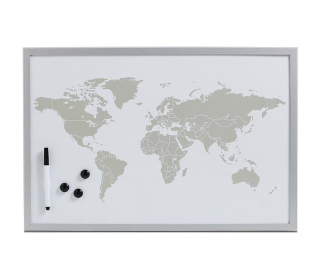 Magnettafel World + 3 Magnete, weiß, 60 x 40 cm Zeller