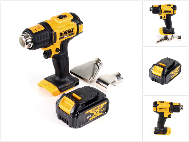 Dce 530 n Akku Heißluftpistole 18V 530°C + 1x Akku 4,0Ah + Flächen- und Reflektordüse - ohne Ladegerät - Dewalt