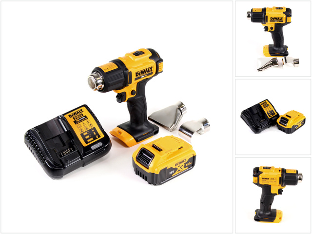 Dce 530 P1 Akku Heißluftpistole 18V 530°C + 1x Akku 5,0Ah + 1x Lader + Flächen- und Reflektordüse - Dewalt