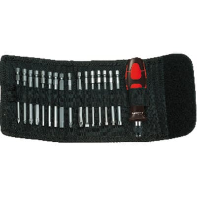 Bitsortiment in Rolltasche 17-teilig mit Schnellwechselfutter - Format