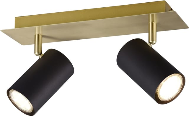 Deckenstrahler MARLEY Schwarz Gold 2-flammig, Breite 30cm