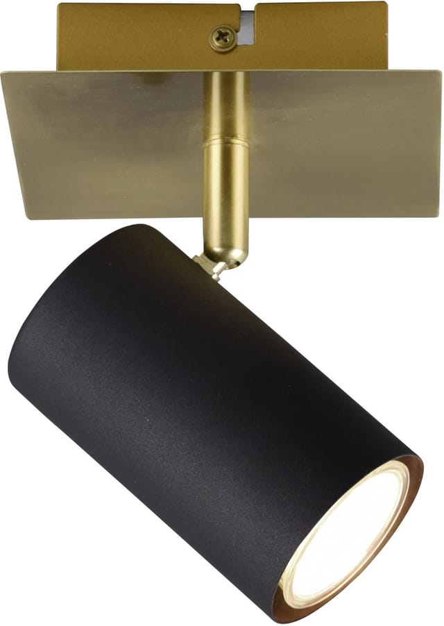Wand- & Deckenstrahler marley Metall Schwarz Gold, Breite 12cm