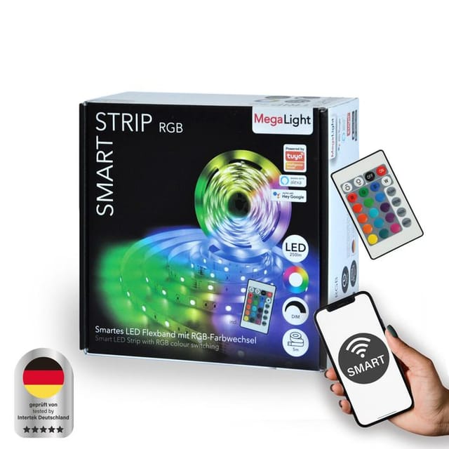 Megalight - led Stripe 5m Tuya Smart 24W, dimmbar, rgb LED-Stripe
