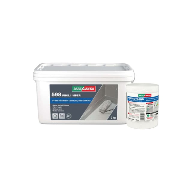 Pack PAREXLANKO - Flüssiges Abdichtungssystem 598 Proli Imper- 7kg - Protectband Abdichtungsband - 10M