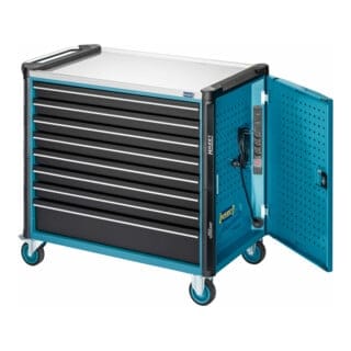 Werkstattwagen Assistent, Schubladen, flach: 7 x 81 x 870 x 522 mm, Schubladen, hoch: 1 x 166 x 870 x 522 mm, Anzahl Werkzeuge: 3 - Hazet