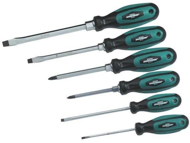 Brüder Mannesmann - Schraubendreher mit rutschfestem Griff, 6er-Set - Mannesmann M11113-6