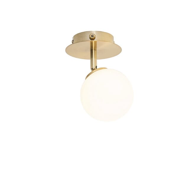 Moderner Spot Gold mit Opalglas mit Schalter - Athens