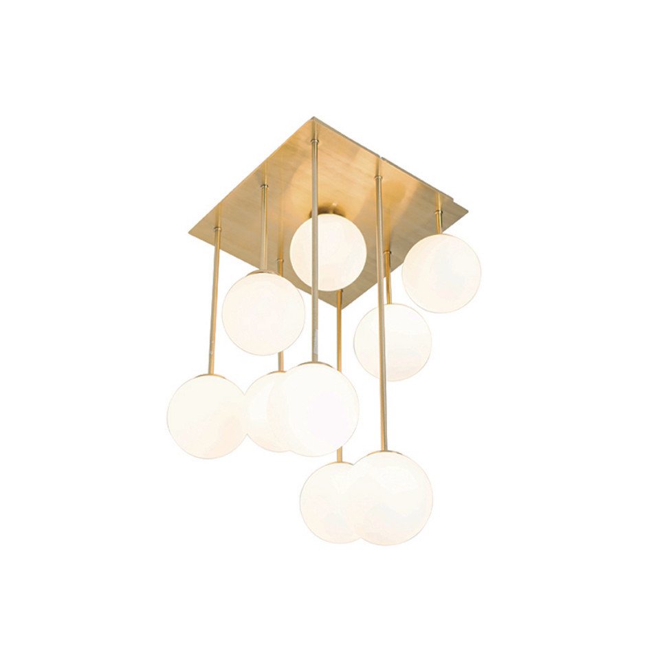 Moderne Deckenleuchte Gold mit Opalglas 9 Lichter - Athens Bild 3