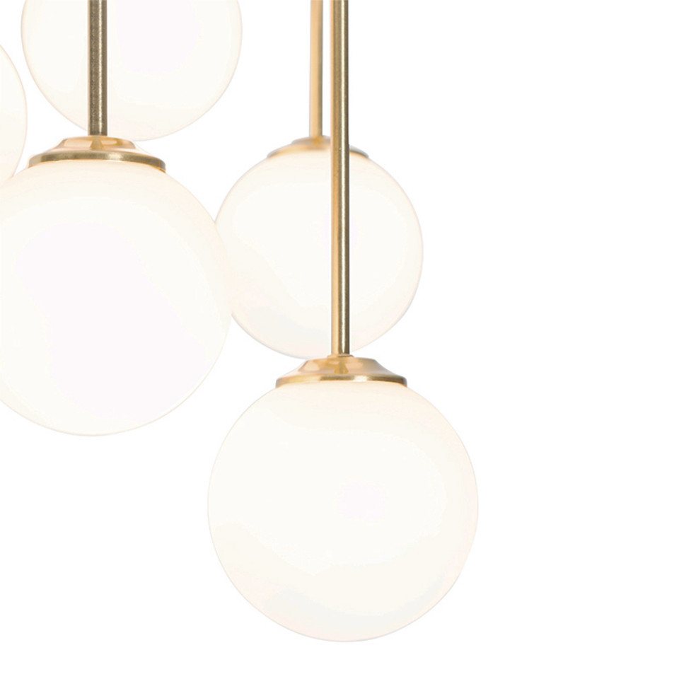Moderne Deckenleuchte Gold mit Opalglas 9 Lichter - Athens Bild 5